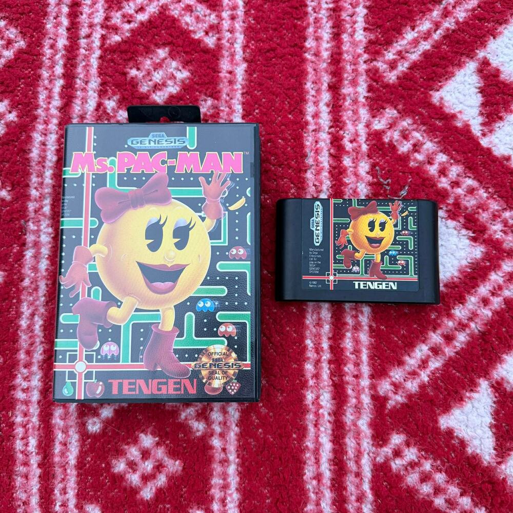 Ms. Pac-Man (Sega Genesis, 1991) Tengen - Game & Case - Tested